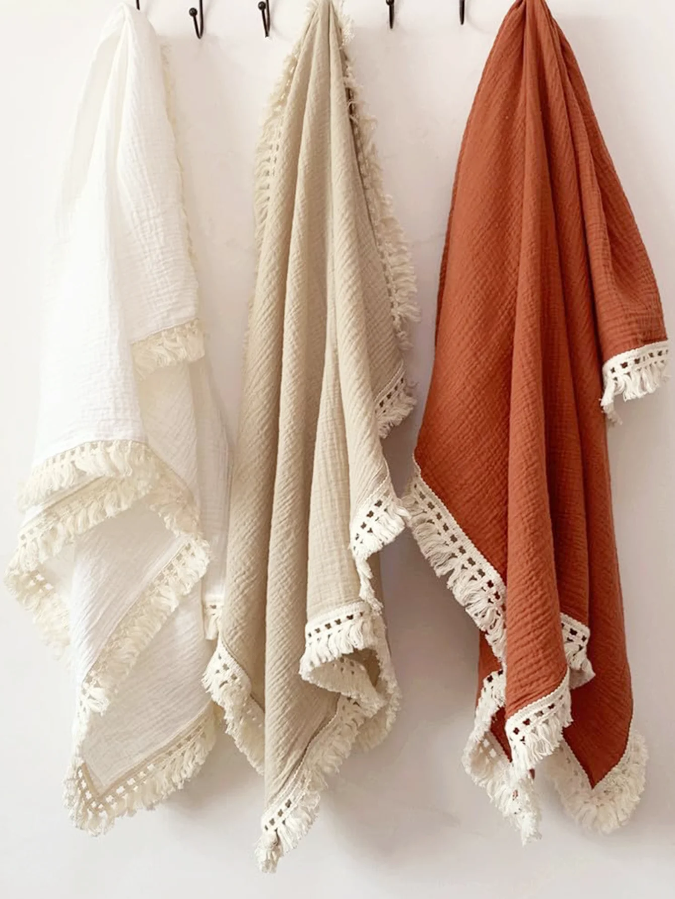 

1 шт., хлопковое муслиновое одеяло для новорожденных с кисточками, детское спальное одеяло, покрывало