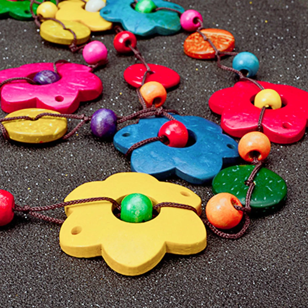 

1Pcs Colorful Coconut Shell Flower Necklace Multilayer Pendant Choker Necklace for Women Birthday Wedding Travel Gift