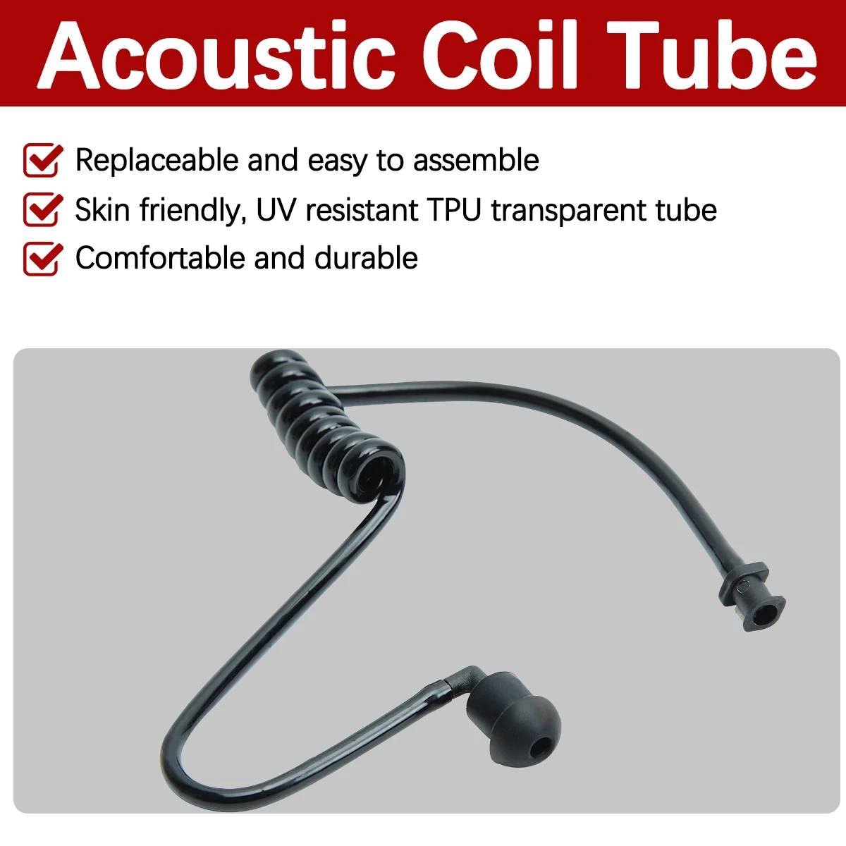 ABBREE Replacement Acoustic Coil Tube Walkie Talkie Earpieces for Baofeng Motorola Kenwood Retevis Midland Two Way Radio Headset