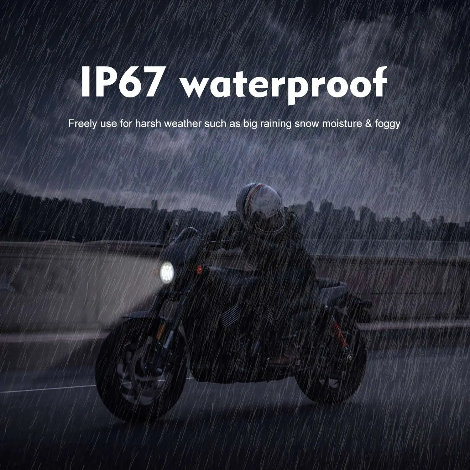 Leading-New Brightest 80W 5.75 Inch Round LED Projection Motorcycles Headlight Black
