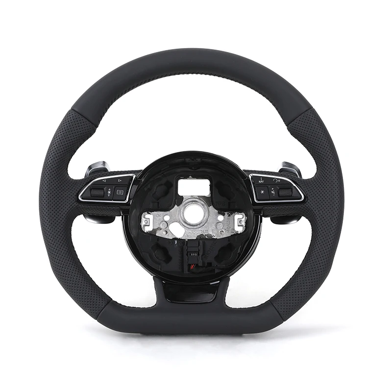 Custom S Line Style Half Perforate Leather Steering Wheel for Audi A3 A4 A5 A6 A7 C7 C8 S3 S4 S5 S6 S7 Q3 Q5 Q7 RS6 RS7 RS5 B8.5