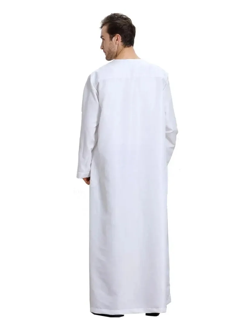 Thobe Jubba para hombre, vestido informal de manga larga, estilo árabe de Dubái, ropa islámica, Ramadán, Jubba, Dishdasha, Oriente Medio