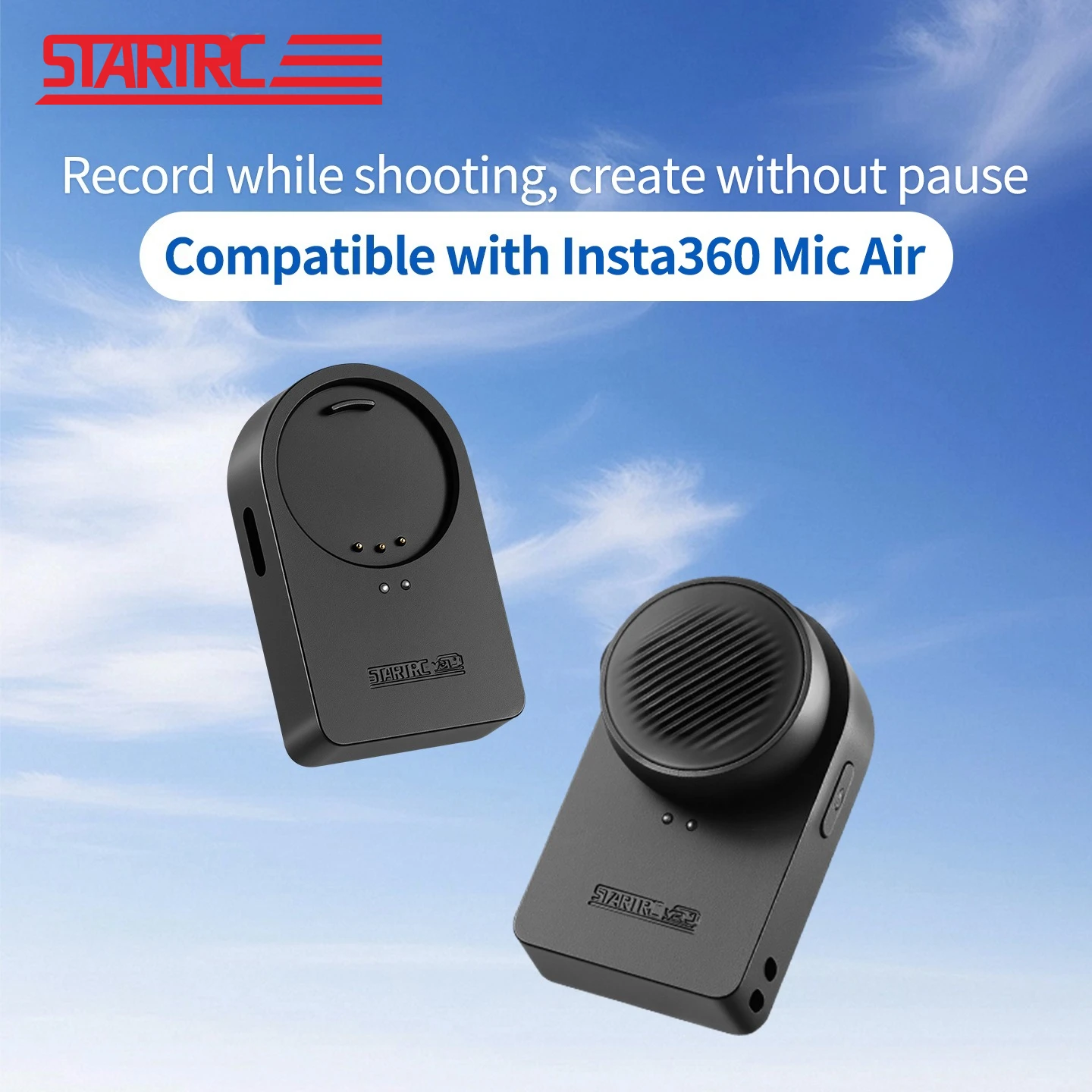 

Магнитная зарядная база STARTRC для Insta360 MIC Air, зарядная станция для аккумулятора, увеличивает время работы до 180 минут, быстрая зарядка за 40 минут.