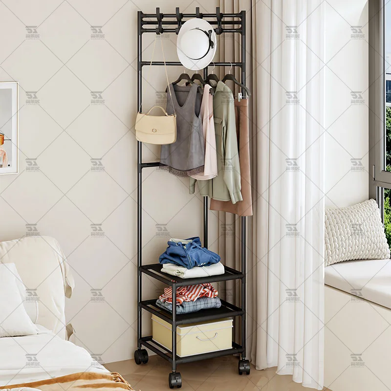 Simple Home Bedroom Room Coat Rack Hanging Hanger Shoe Hat Rack Integrated Rental House Storage Rack Shelf