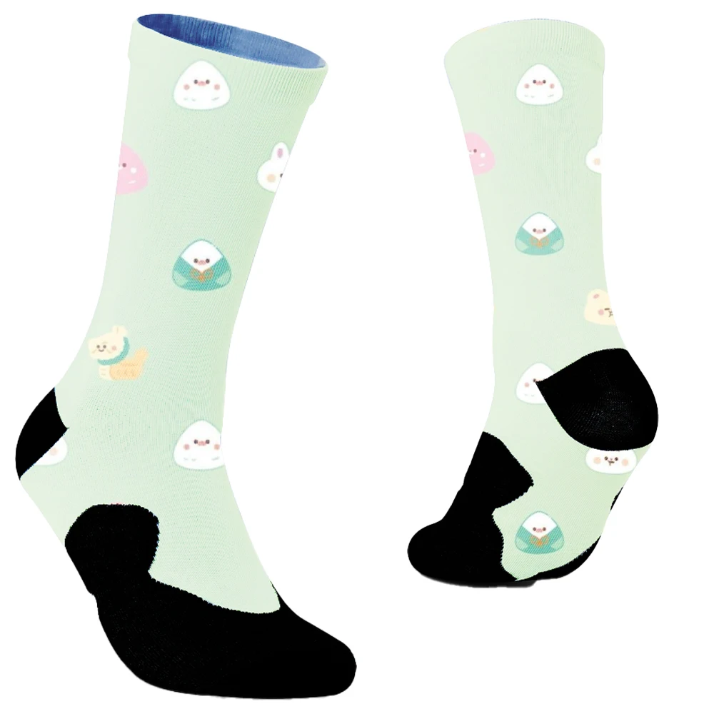 2024 New Women's Mid-calf Socks Suit  Cartoon Cute Bunny Pattern Color Clashing Fashion Comfortable sport socks