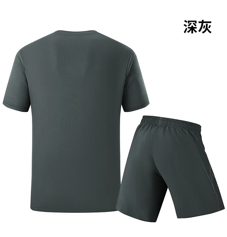 Men's Summer Sports Set Quick Dry T-Shirt and Shorts 2 Piece Running Gym Fitness Tracksuit Breathable Athletic Activewear view 2