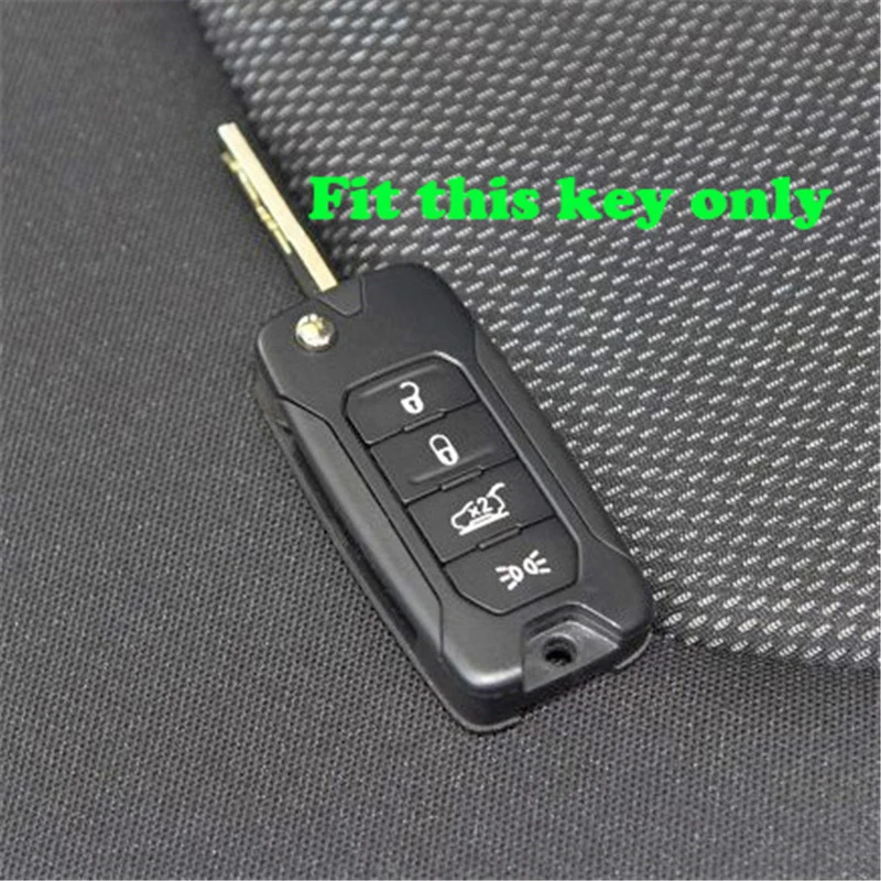 Key Holder Silicone Key Case Cover for Jeep Renegade Compass 2016 2019 2020 2021 2/3/4 Button Remote Fob Protection Flip Folding