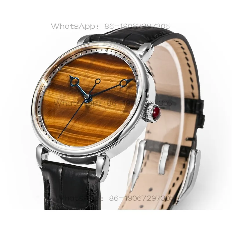 Natural Tiger's Eye Stone Dial Watch Fully Automatic Mechanical Men's Watch Waterproof
