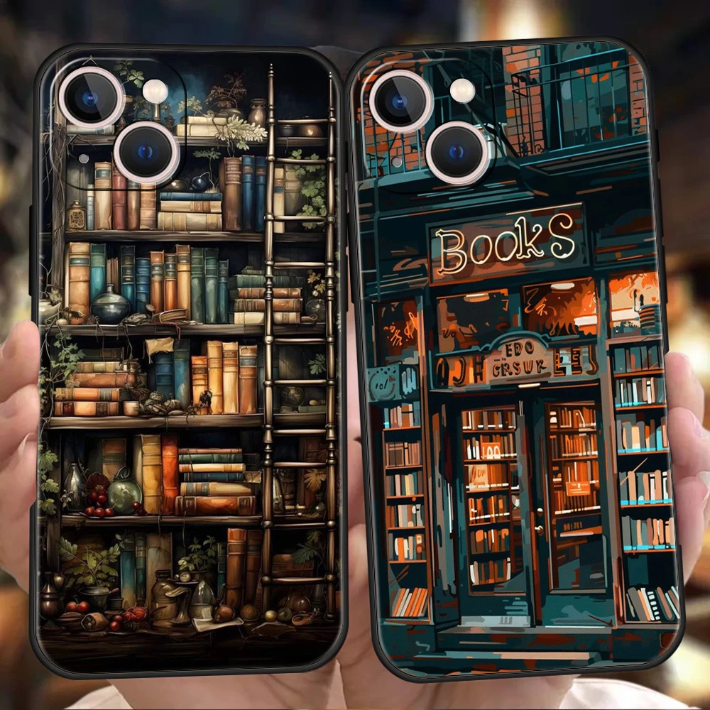 Read Books Illustration Phone Case Cover for iPhone 17 16 15 14 13 12 Pro Max 17 Air 11 Pro Max Shockproof Soft TPU Shell Fundas