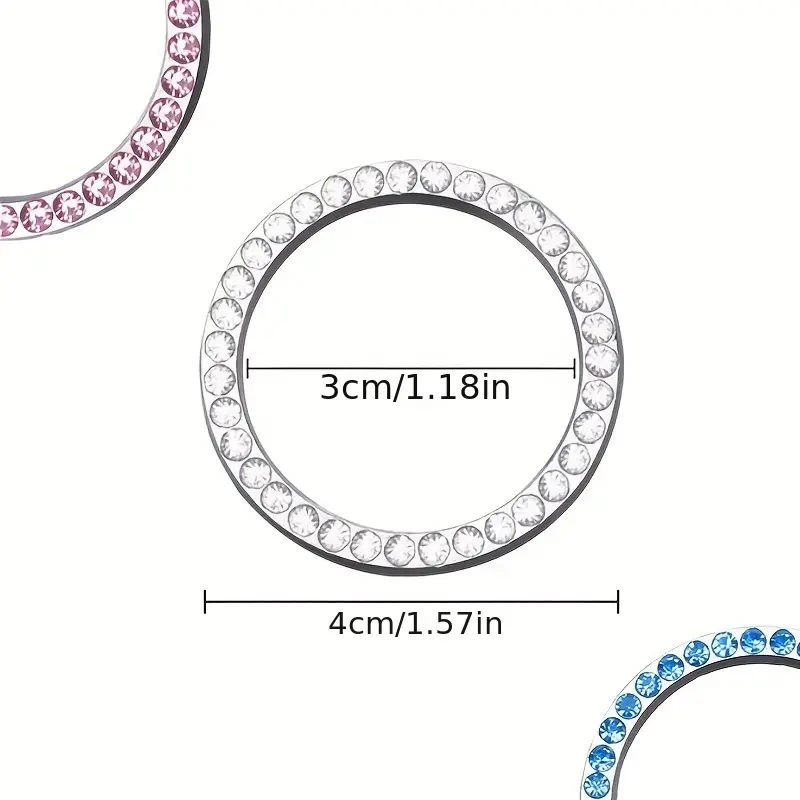Das Auto startet den Zündungsring mit Strass- und Diamantverzierung mit einem Knopfdruck. – Detail 6
