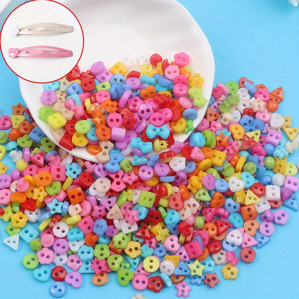 21/52/104pcs Multi-color Heart-shaped,star Shaped,flower Shaped,circular,triangular Buttons,DIY Clothing Decorative Accessories