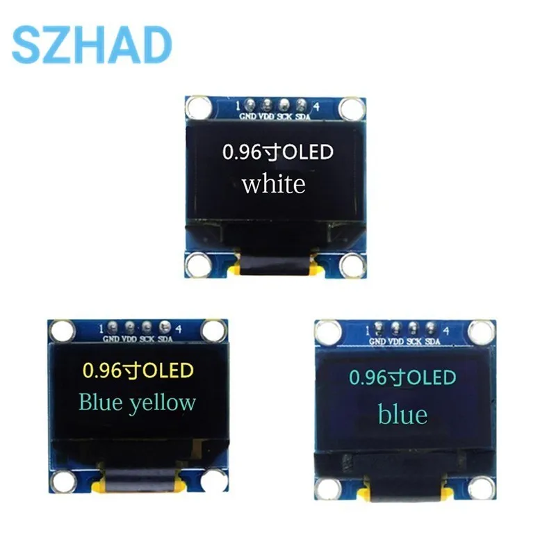 Módulo de pantalla LED LCD OLED para Raspberry Pi arduino 0,96 I2C IIC Serial, color azul/blanco/amarillo, 128x64