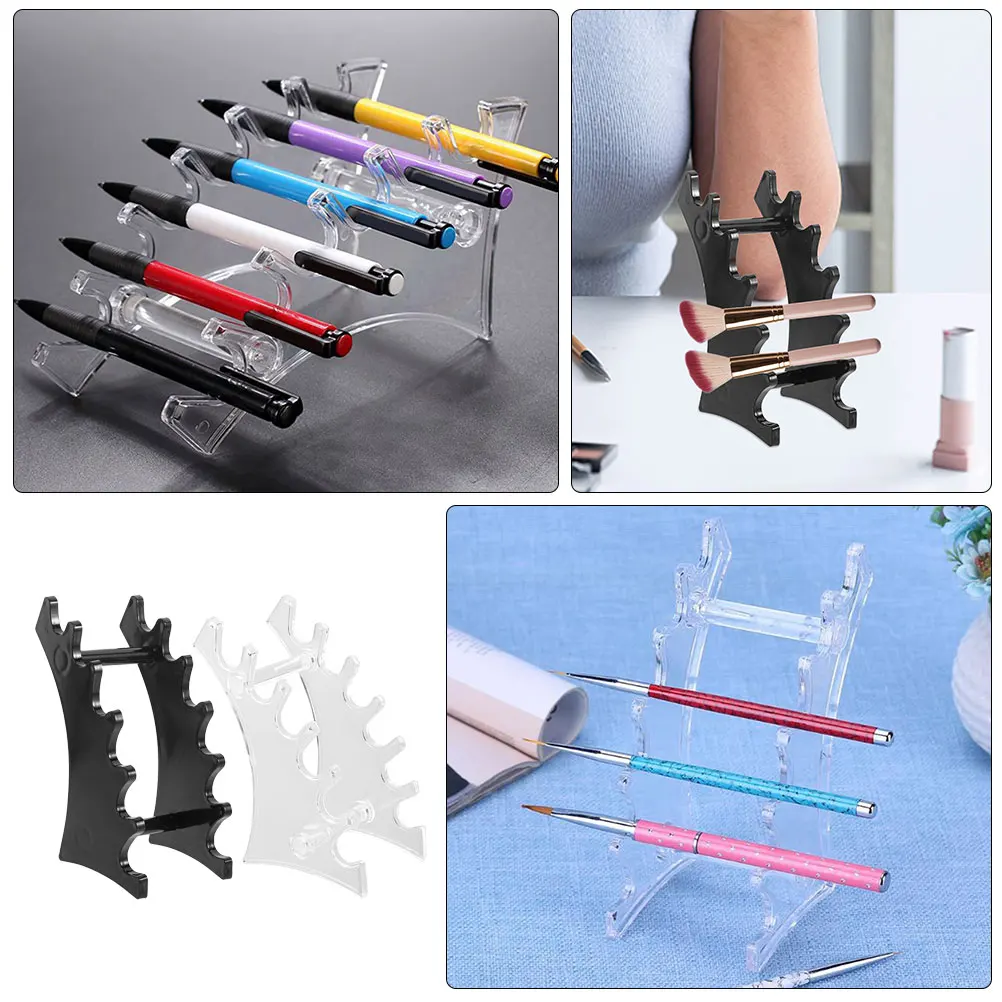 

Makeup Brush Storage Rack Organizing Eyebrow Pencil Horizontal Stand Brushes