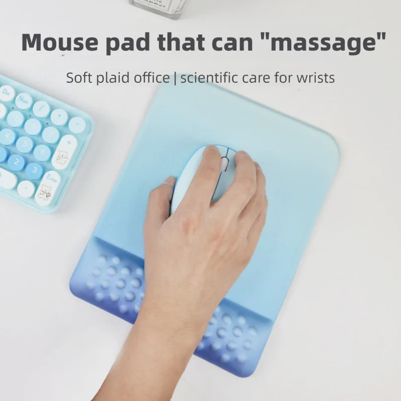 

ins Minimalist Style Gradient Wrist Mouse Pad Ergonomic Non-slip Foamed Cotton Wrist Palm Rest For Office Home PC Accessories