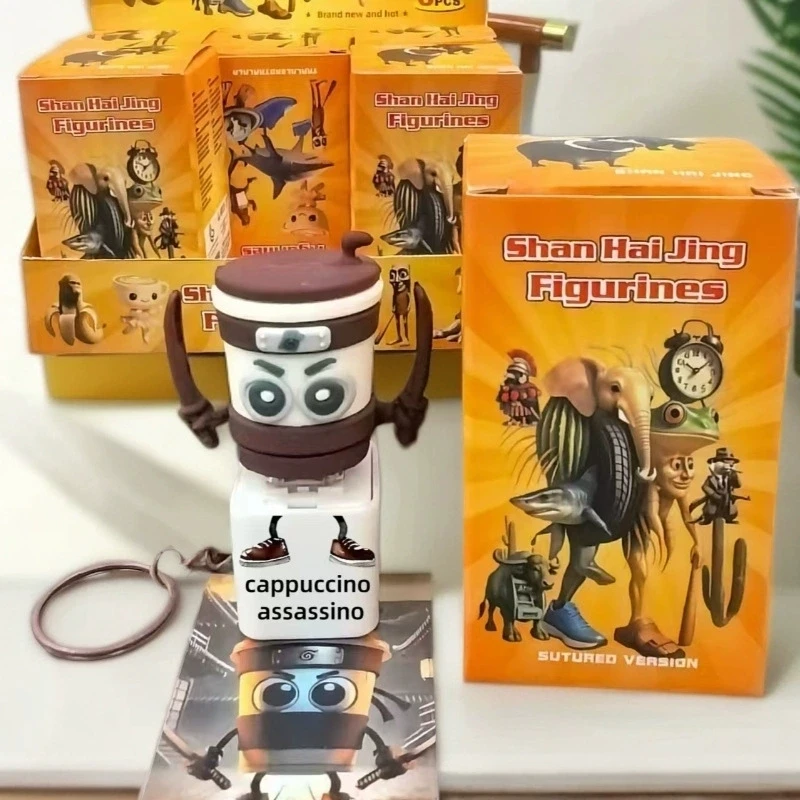 Tralalero Tralala Tungtungtung Wooden Stick Man Button Keychain Luminous Pendant  Anime Peripheral Decor Decor Gift Toys Gifts