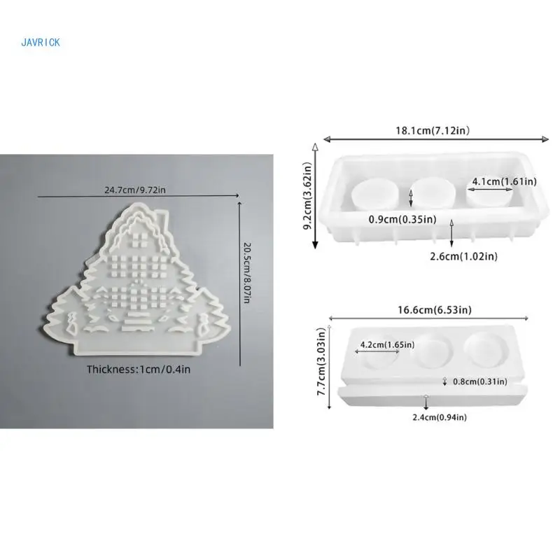 House Holder Silicone Mold 3D Tree Candlestick Plaster Mold Gypsum Resin Molds Home Decorations Christmas Gift