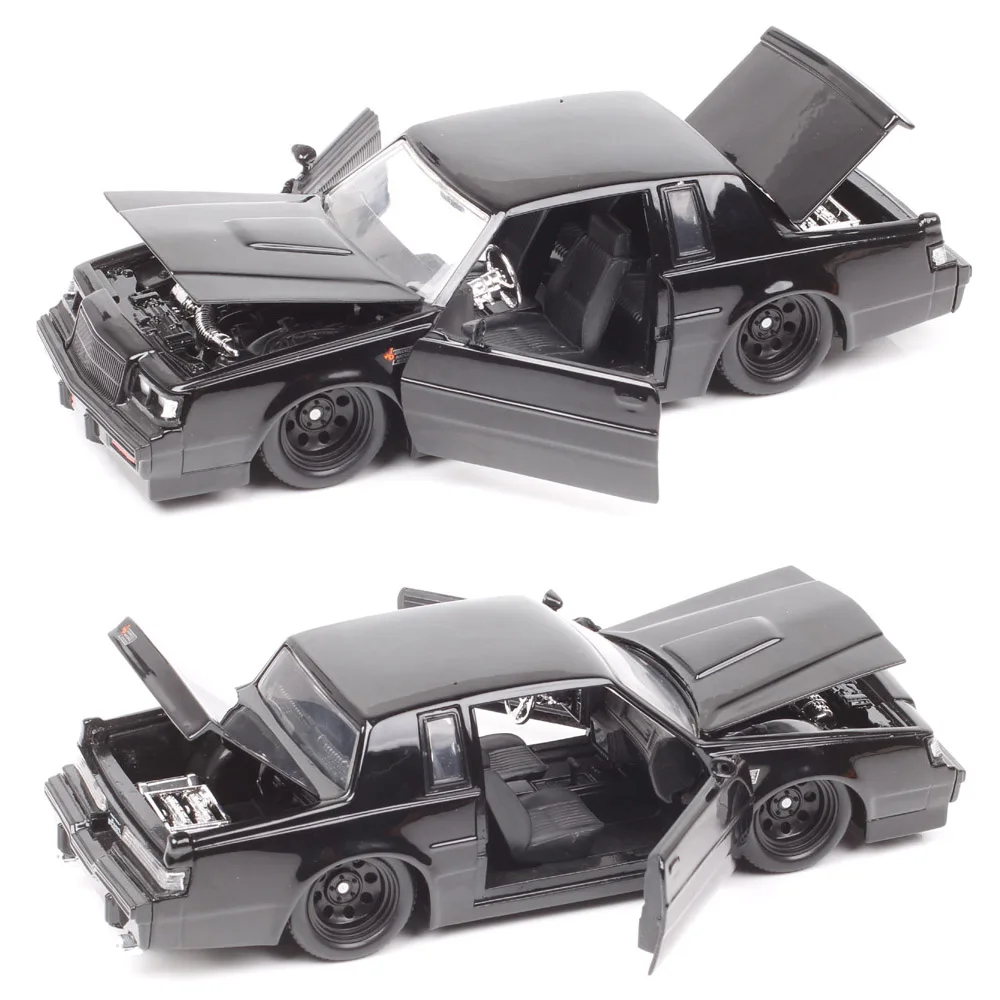 Diecast-メタルカーモデル,おもちゃの車,お土産,ダムのビュイック,グランドナショナル,1984,ボックスなし,1:24スケール,jadaの毛皮