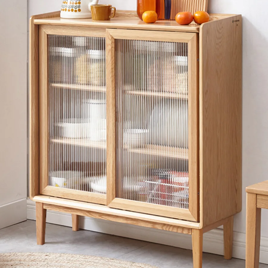 

Solid wood Nordic dining side cabinet, kitchen locker, tea cabinet, small apartment household cabinet, Japanese log side cabinet