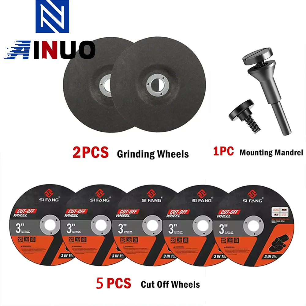 3インチ金属切断ディスク樹脂丸鋸刃研削サンディングディスクステンレス鋼PVC切断用/取り付けマンドレル付き