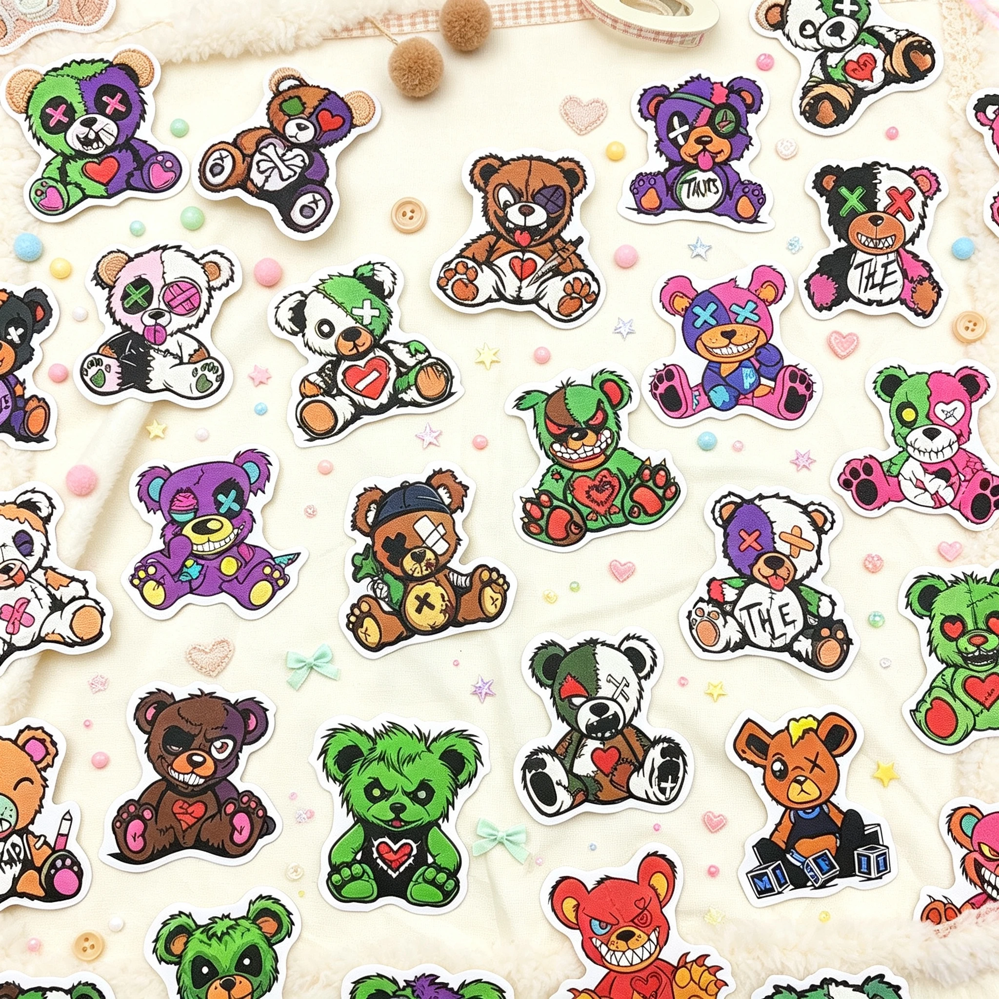 54pcs Monster-Themed Stickers - Perfect for Decorating Scrapbooks Laptops Water Bottles Phone Cases Notebooks