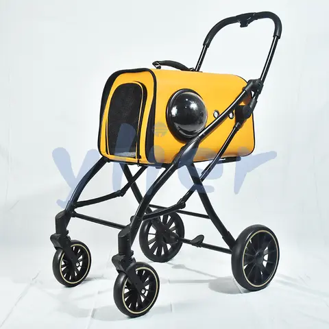 Hot Product Travel 4 Wheels Stroller Rolling Trolley Pet Carrier Weekend Pet Carrier With 4 Wheels For 2 Cats Dogs