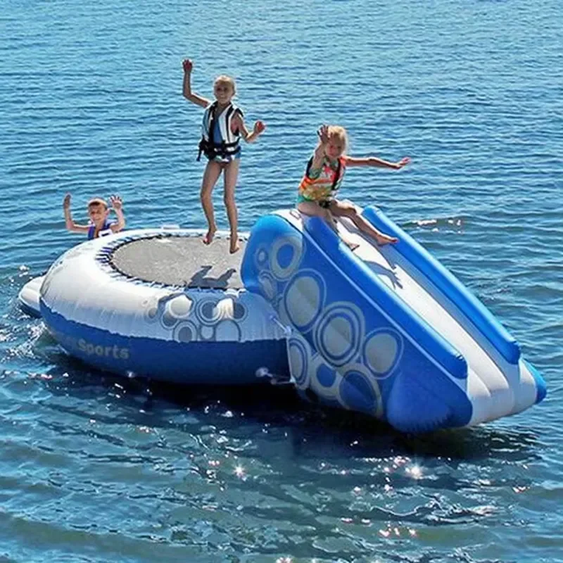 Best-Selling Custom PVC Commercial Inflatable Floating Aqua Water Park Toys Equipment Water Bouncer With Slide