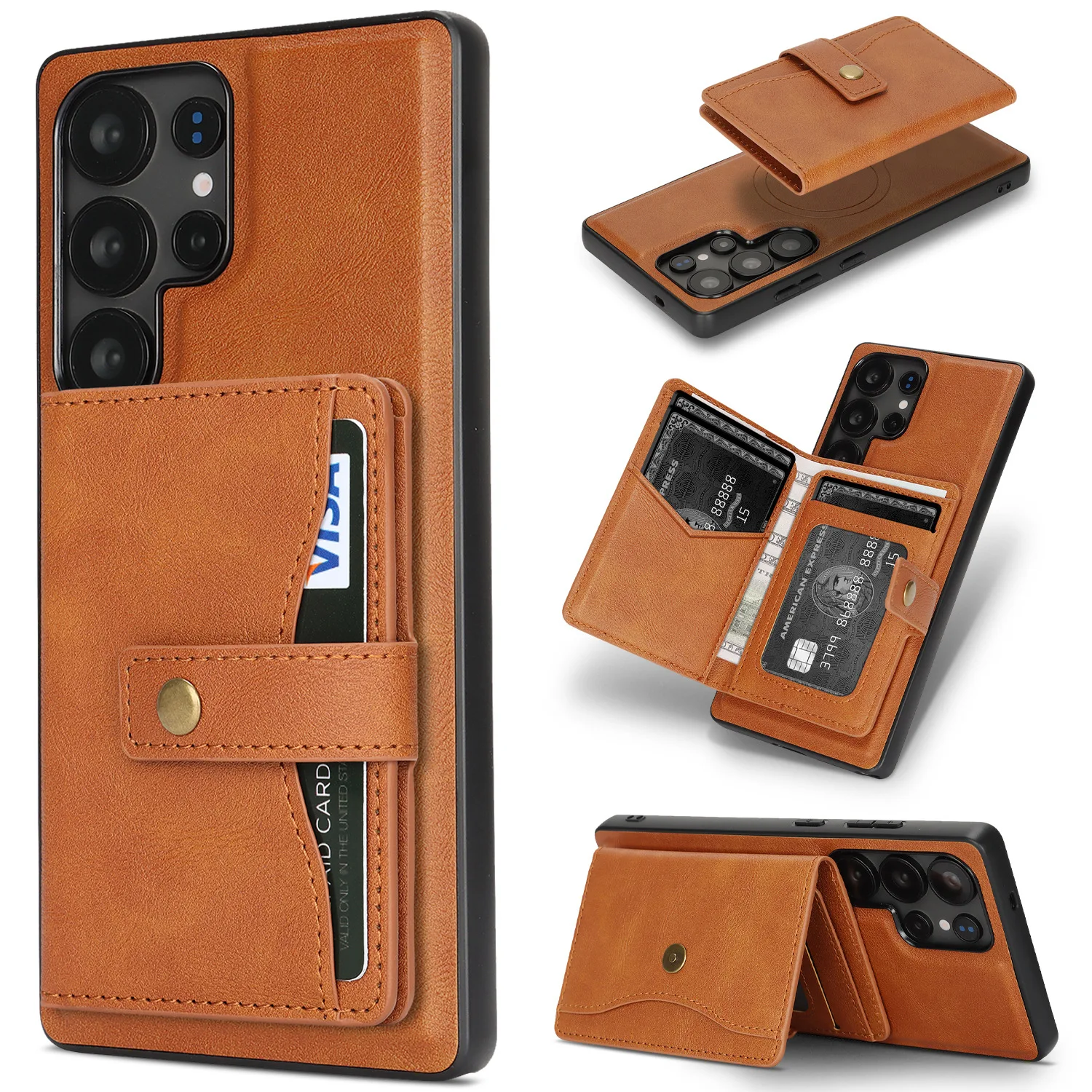Applicable to Samsung S26 U two-in-one magnetic money clip card holder protection case for wireless charging mobile phone shell