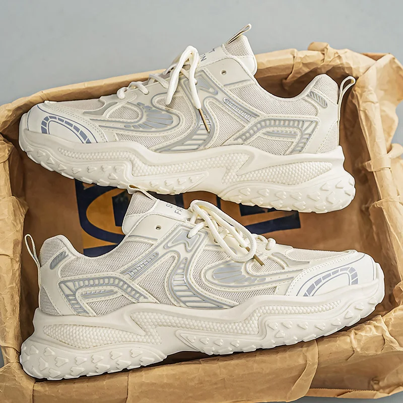 Men Comfort Casual Sneakers Simple Universal Styling Wear Resistant Bottom Elastic Sole Daily Commute Outdoor Footwear