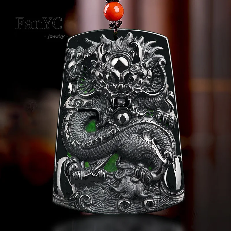 

Myanmar A-goods Jadeite Zodiac Dragon Pendant Hand-carved High-grade Exquisite Ice Jade Necklace Men and Women Holiday Gift