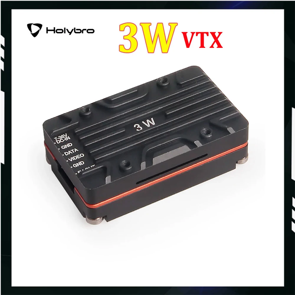 HolyBro Atlatl HV 5.8G 3W VTX com 5 bandas 37 canal de transmissão commutável PIT, 25mW, 3000mW para FPV de longo alcance