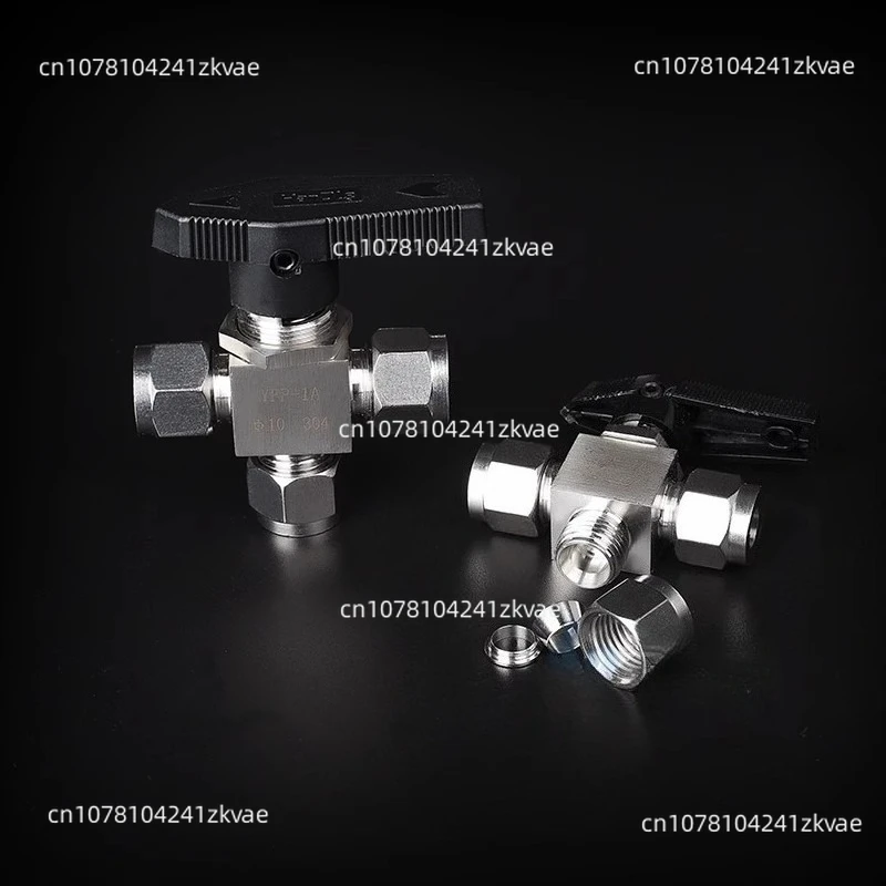 304 الفولاذ المقاوم للصدأ بطاقة كم صمام كروي ثلاثي الاتجاه لوحة أفقية تبديل صمام L على شكل ثلاثي تقليد YFP-1A