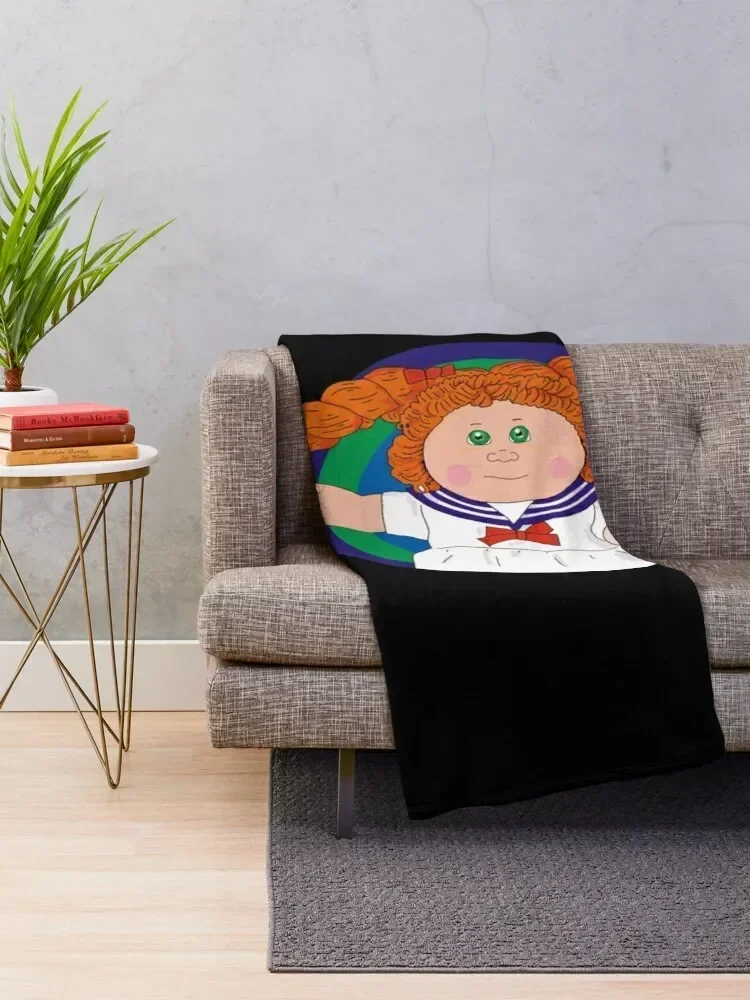 Marine Cabbage Patch Throw Blanket Summer Cool Breathable Blanket for Sleeping