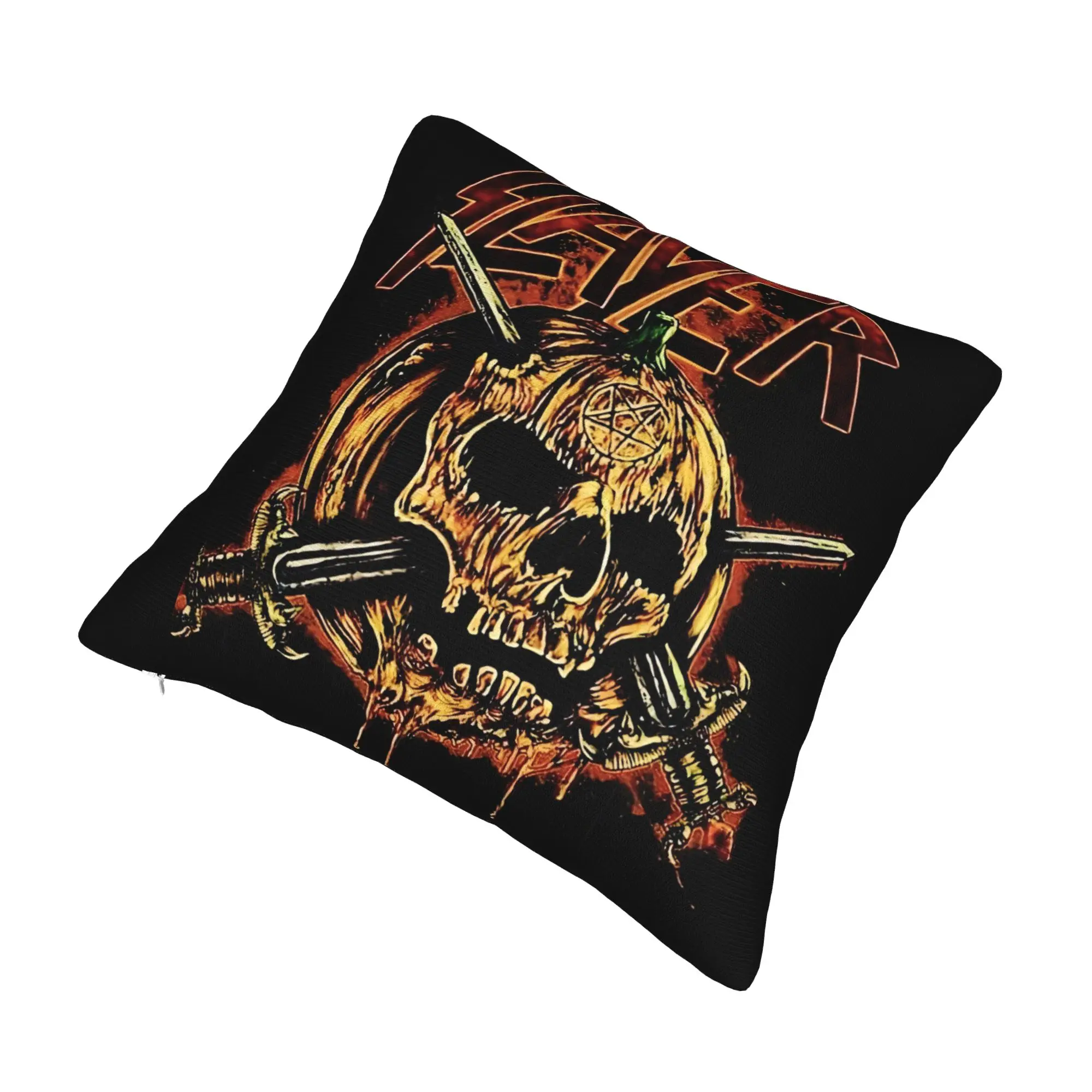 Fashion S-Slayers Pumpkin Skull Cushion Covers 45x45cm Polyester Rock  Throw Pillow for Sofa Square Pillowcase Home Decor