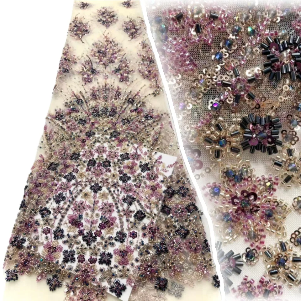 

Тяжелая кружевная ткань с бисером, роскошная кружевная ткань, 2024, высокое качество, африканское нигерийское кружево для женщин, свадебные платья, шитье A1705