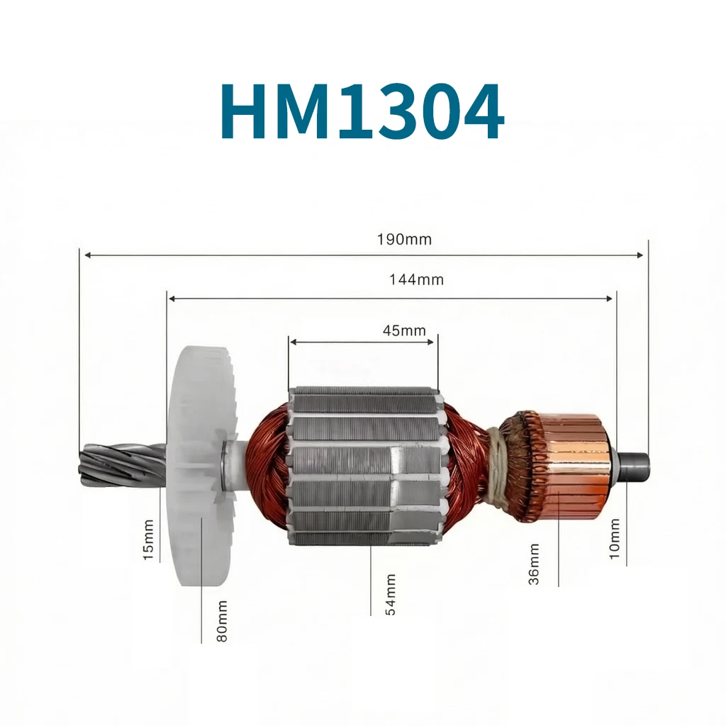 Armature Rotor Anchor Motor for Makita HM1304 Z1G-FF04-1 Demolition Hammer Power Tool Replacement Parts