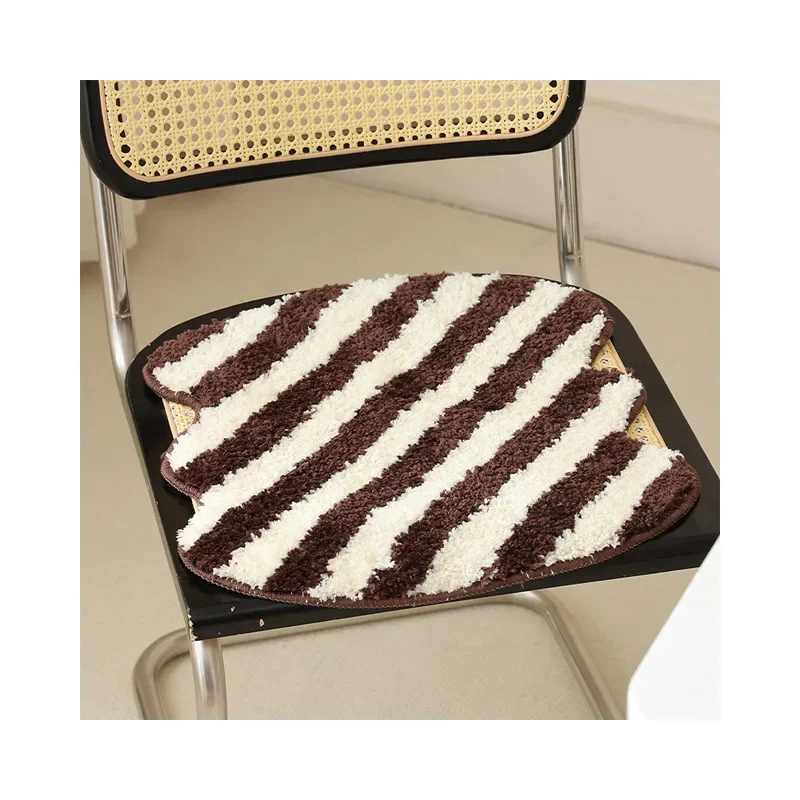 Square Vintage Striped Winter Shaped Flocked Cushion Dining Table Soft Warm Chair Cushion Office Cushion/fart Cushion