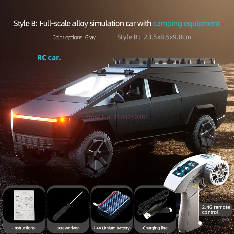 Jjrc New C8817 Alloy Off-Road Vehicle Simulation Tesla Model Remote Control Car Camping Edition Children'S Toy Holiday Gifts