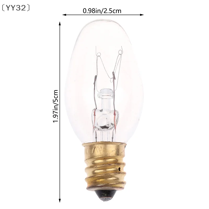 〔YY32〕10Pcs E12 120V 7W Transparent Warm Yellow Color Tungsten Lamp Light Bulb For Decoration Salt Rangehood Refrigerator Lamp image 6