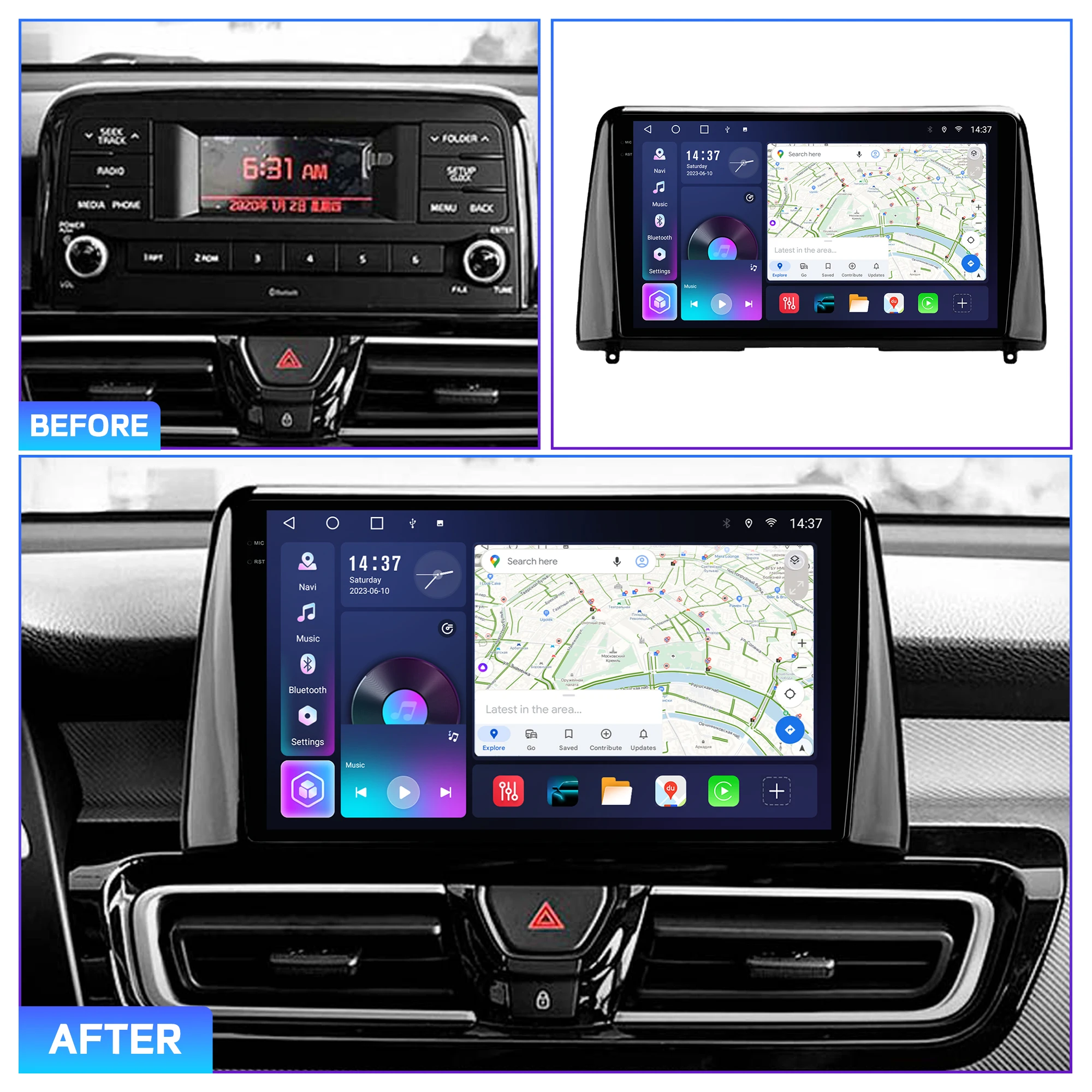 Penhui For Kia Forte 2018-2019 Android Car DVD Player 2Din 9'' Touchscreen DSP Bluetooth Video Multimedia System