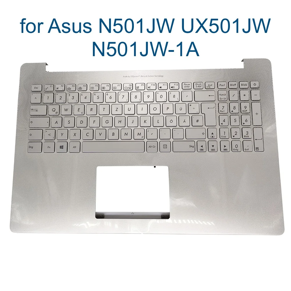 

German Backlit Keyboard Palmrest for Asus N501J N501JW UX501J UX501JW N501JW-1A, Upper Case 90NB0871-R31GE0 13NB07D1AM0421 New