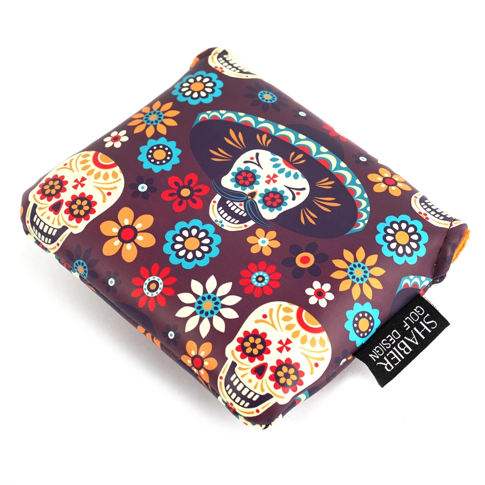 DÍA DE LOS MUERTOS Printing  with Magnetic Closure Golf Squre Large Mallet Putter Head Cover