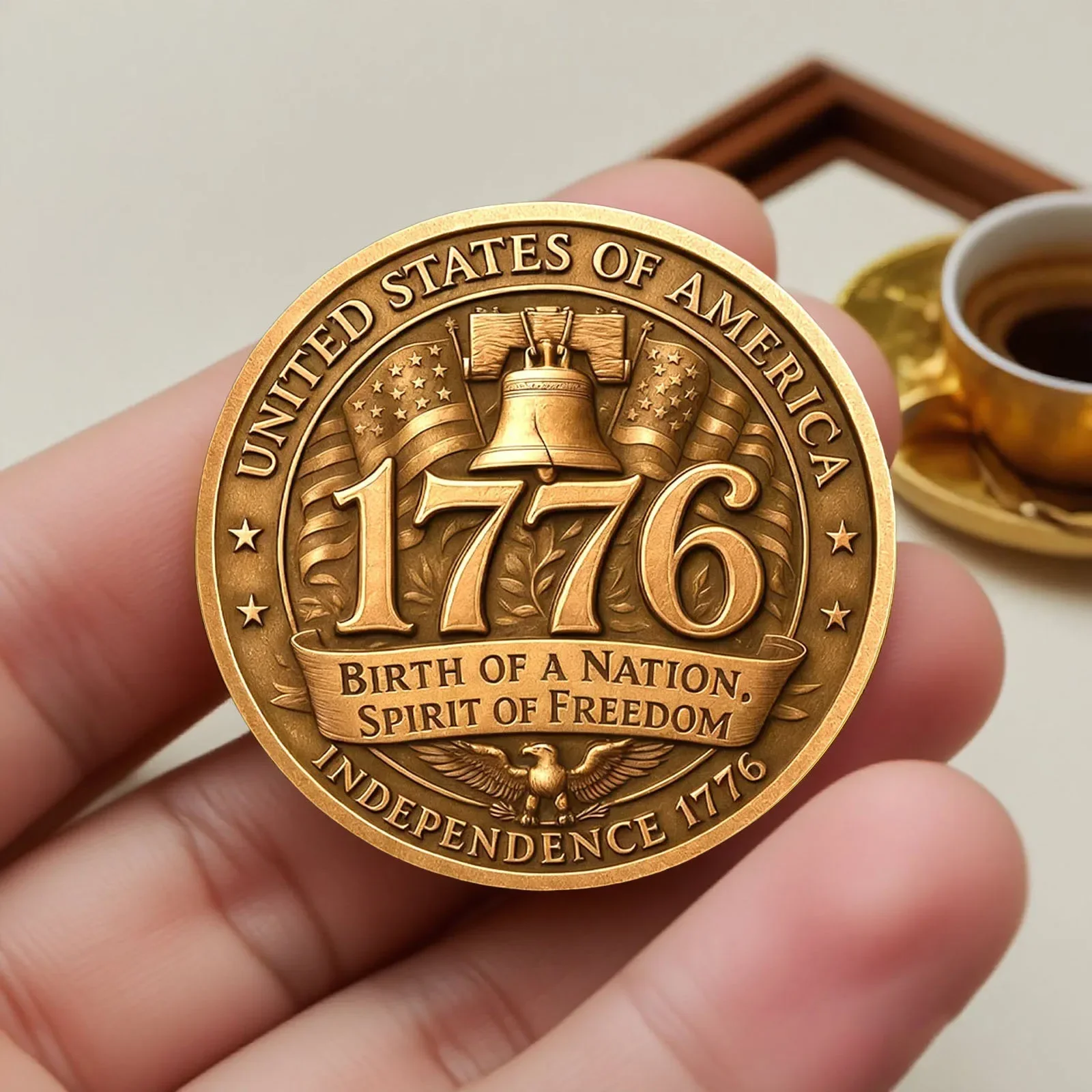 عملة تذكارية للذكرى الـ 250 للولايات المتحدة مطلية بالذهب 1776-2026 عملة أمريكية