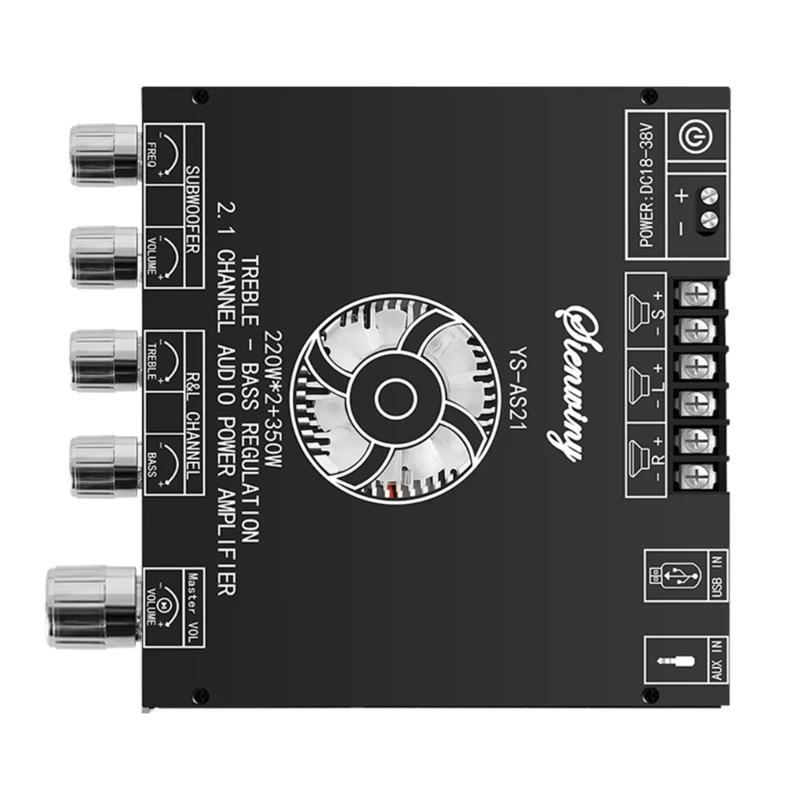 YS-AS21 2x220W+350W 2.1 Channel Digital Power Amplifier Board TPA3255 Subwoofer