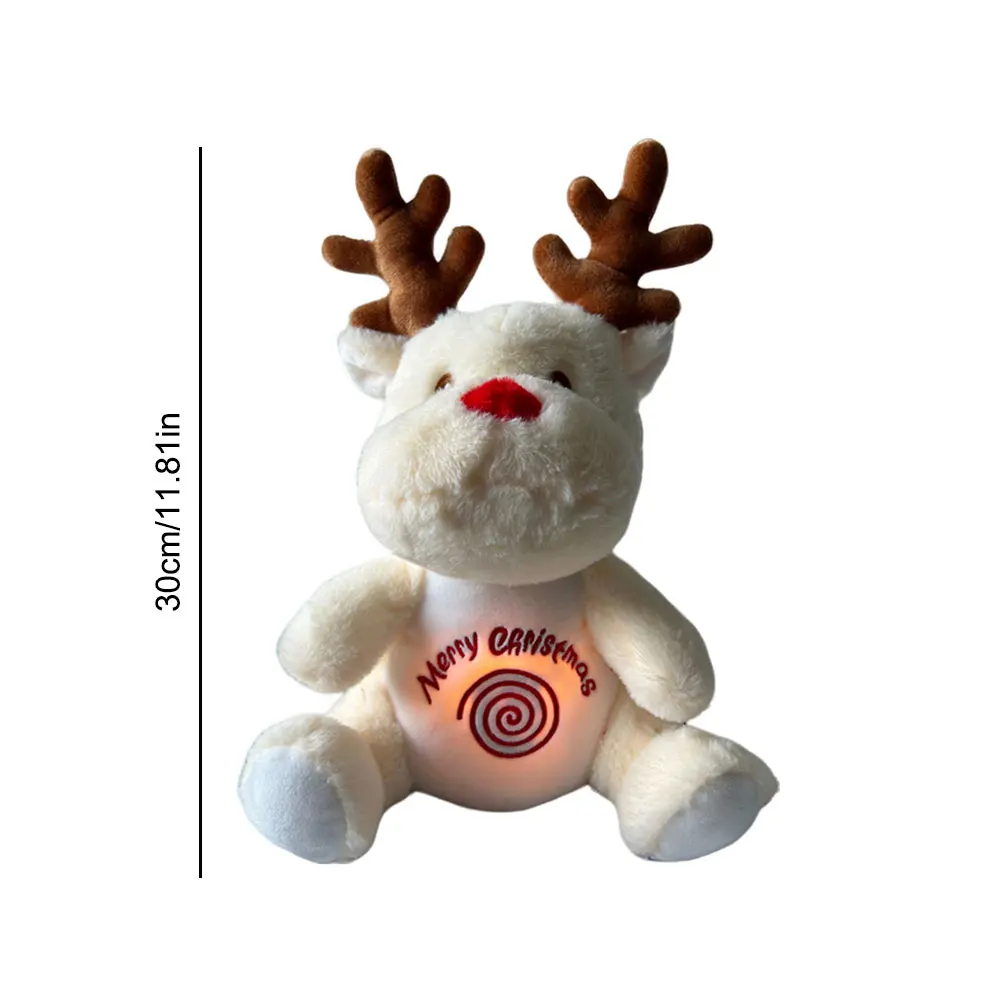 Elk de Noël Sucette pour Bébé avec Musique et Lumières, Animal en Peluche, Compagnon de Couchage pour Bébé, Jouet en Peluche, Cadeau pour Nouveau-Né