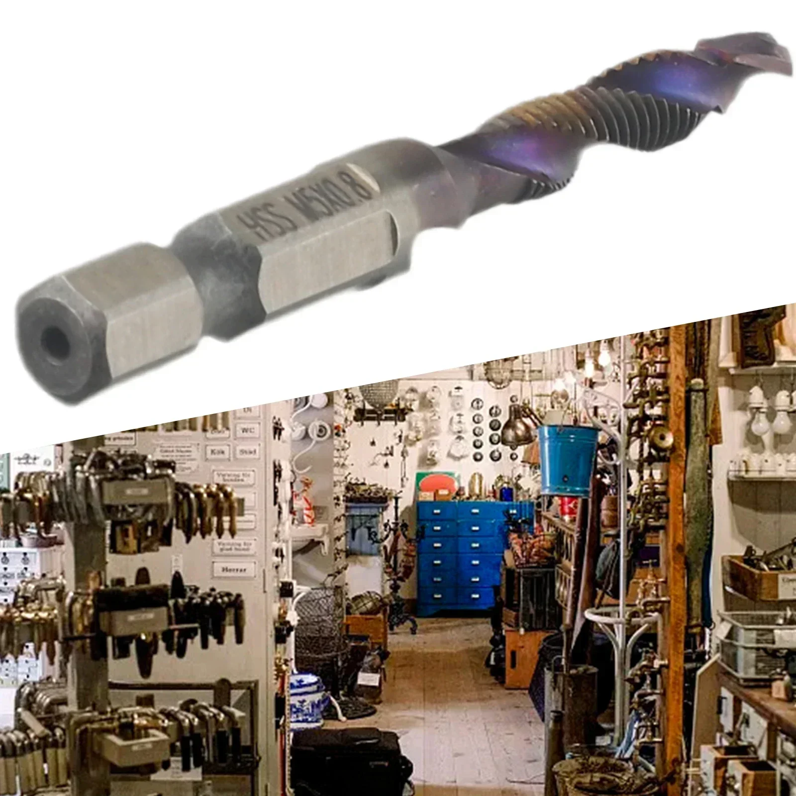 Screw Bit Tap Drill Bit High-speed Steel Hex Shank Screw Machine Compound Tap M3-M10 For Fast Drilling And Tapping
