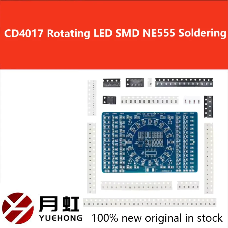CD4017 Rotating LED SMD NE555 Soldering Practice Board DIY Kit Fanny Skill Training Electronic Suit