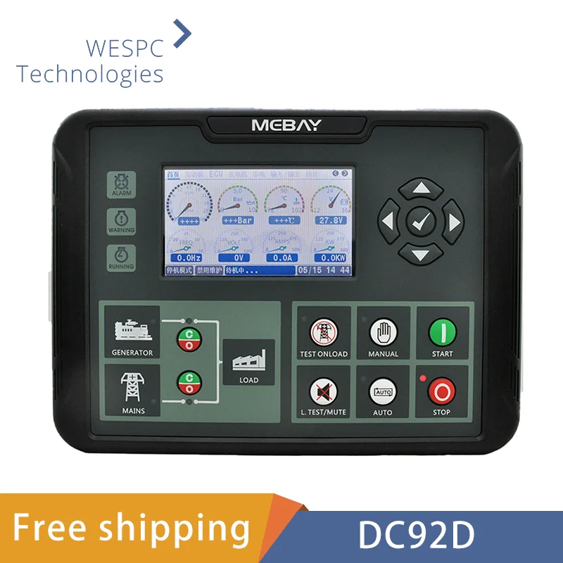 

Genuine Mebay 3 Phases Auto AMF ATS Generator Controller DC92D Genset Control Module with Can USB Port