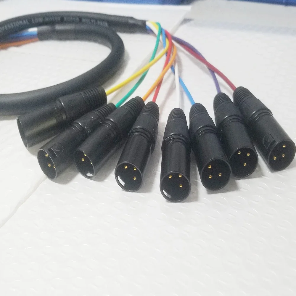 M/F 8チャンネル スネークケーブル 8ペア オス-メス 3ピンXLRバランスケーブル