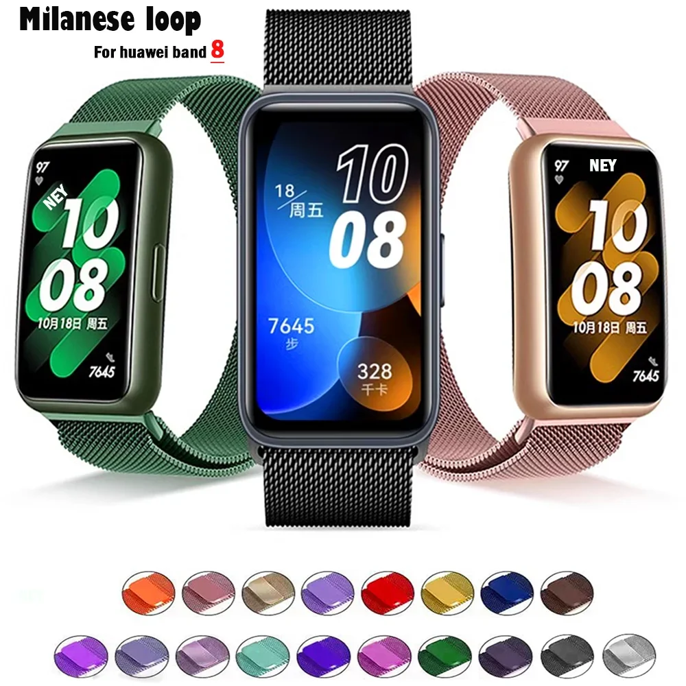 Mlianese Loop For Huawei Band 8 Smartwatch Magnetic correa Wrist watchbands Metal Stainless Steel Bracelet Huawei Band 8 strap
