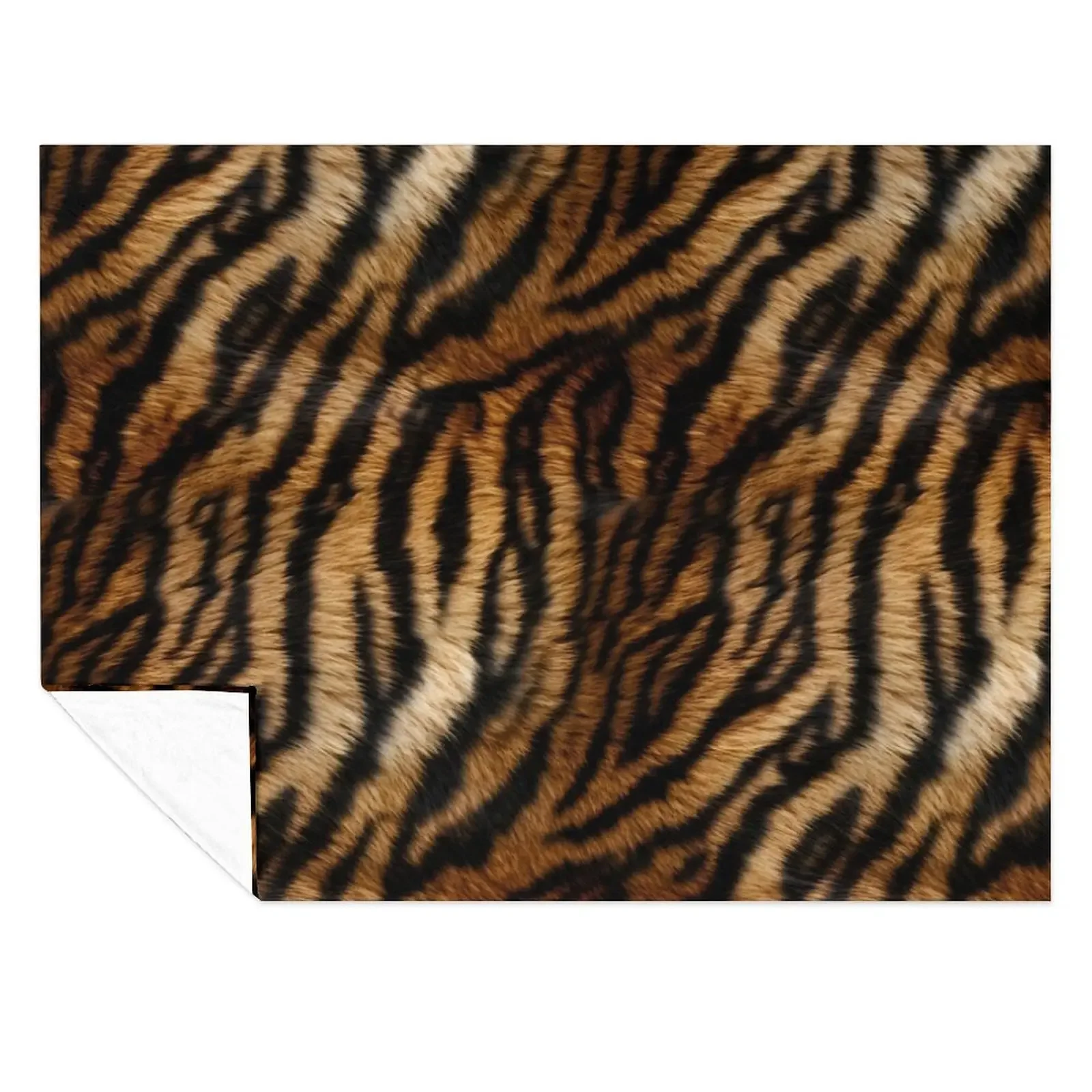 

Tiger Africa Realistic Fur Print Pattern Throw Blanket Luxury Throw Cute Luxury Thicken Plush Blankets